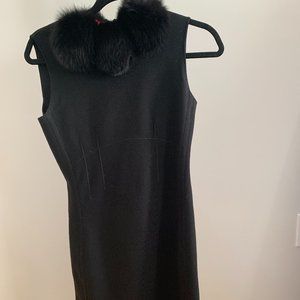 Prada Dress with Real Mink Fur Collar NWT
